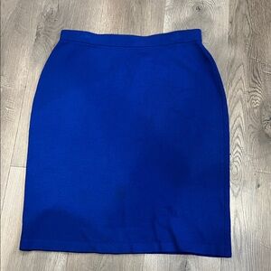 St. John Collection Vintage Blue Knit Pencil Pull-on Skirt Size 16